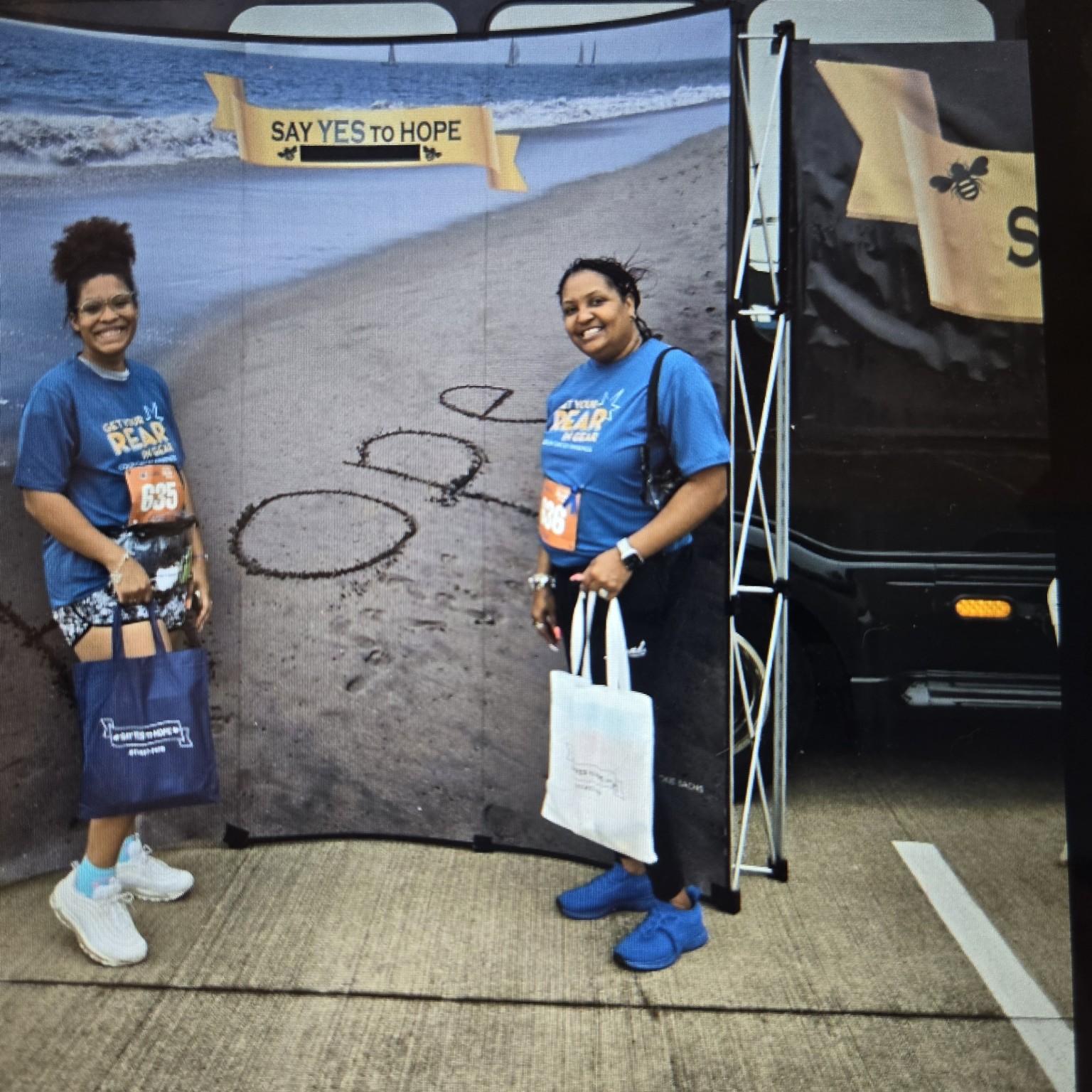 Community members participating at a HopeMobile outreach stop