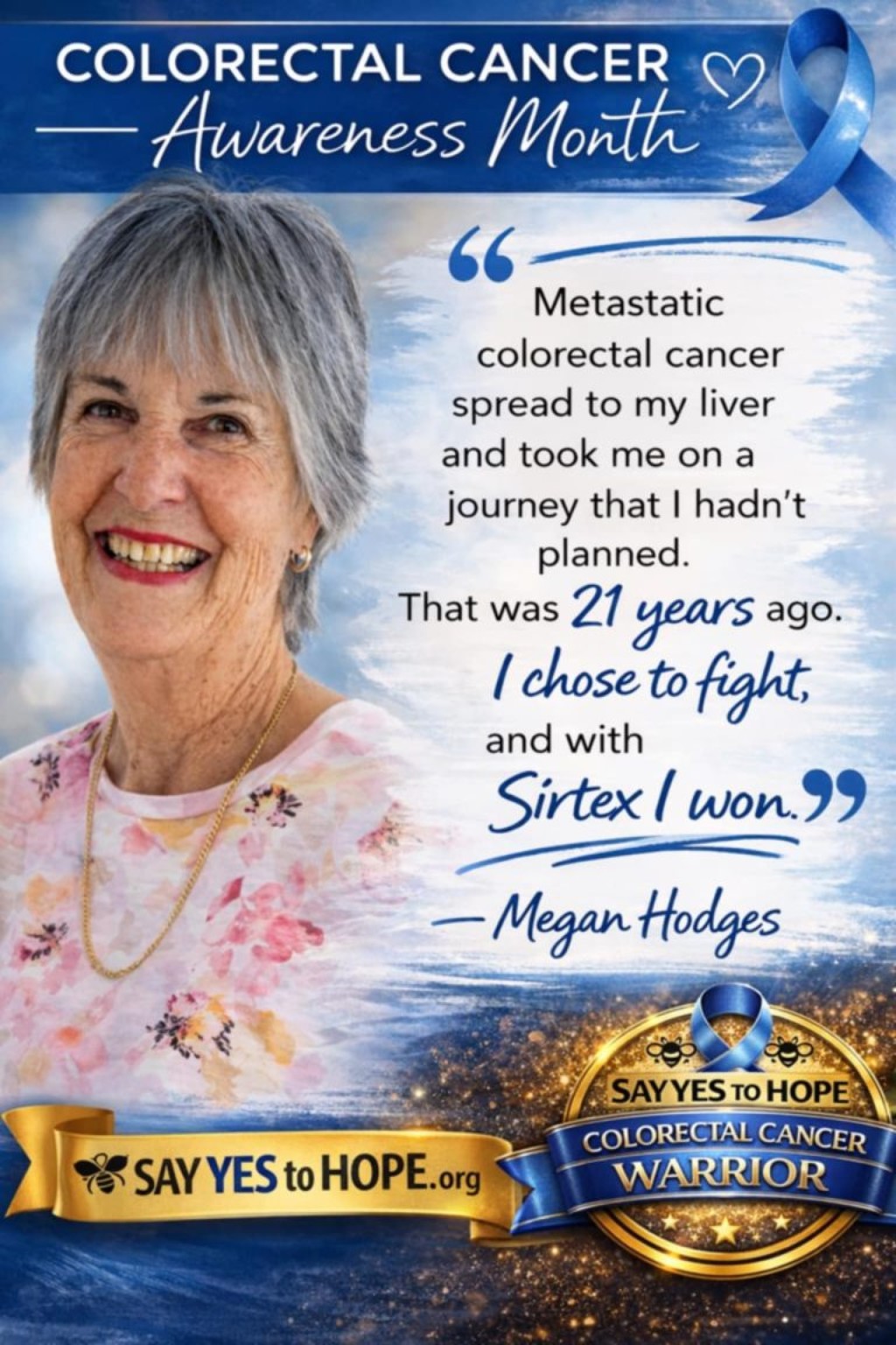 Megan Hodges — Metastatic Colorectal Cancer Warrior poster