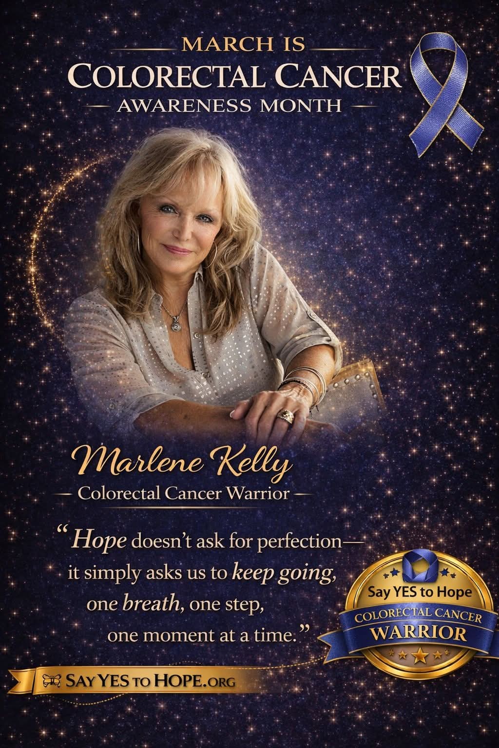 Marlene Kelly — Colorectal Cancer Warrior poster